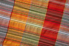 Multicoloured Fabric With Geometric Pattern Royalty Free Stock Photo
