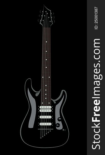 Electric guitar on a black background