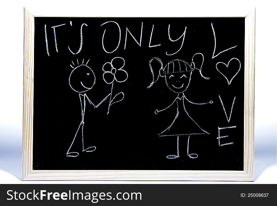 Love expressed by a note on a  blackboard. Love expressed by a note on a  blackboard.