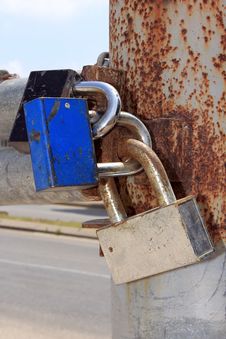 Locks On The Gates Stock Photo Locks On The Gates Stock Photo