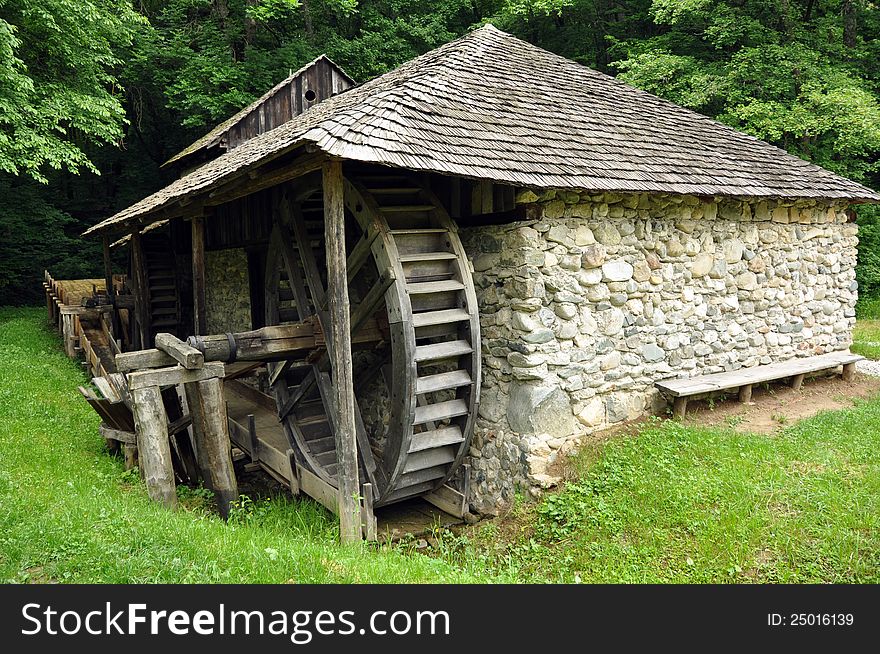 Water mill in the forest traditional in Transylvania land of Romania
