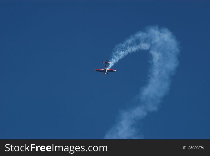 Presentation of Hawks aerobatic squadron of the Air Force of Chile, during a festival air. Presentation of Hawks aerobatic squadron of the Air Force of Chile, during a festival air