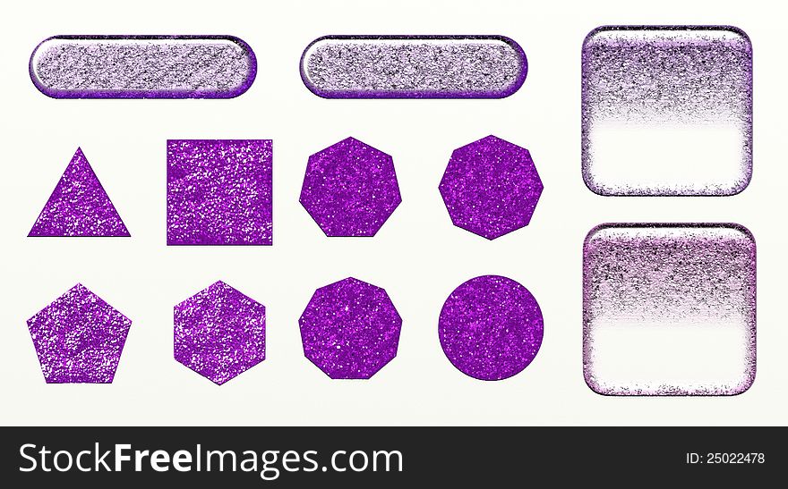 Violet Glitter textured web buttons. Violet Glitter textured web buttons