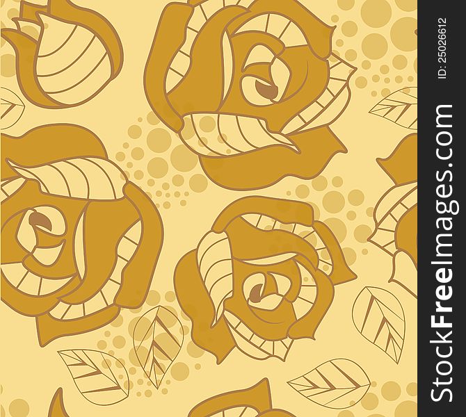 Romantic seamless pattern with roses