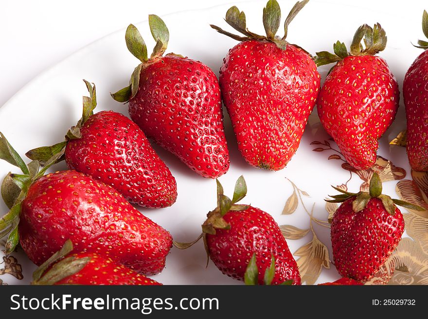 Close up delicious red strawberries