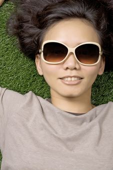 Laying On The Grass Royalty Free Stock Photos Laying On The Grass Royalty Free Stock Photos