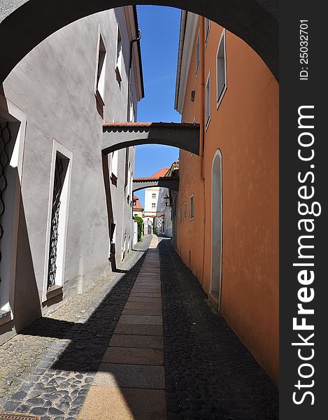 The town of GÃ¶rlitz, Saxony, Germany. City alley