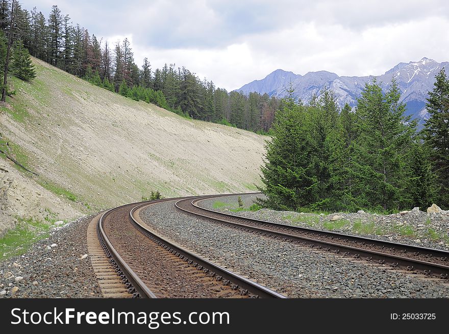 Railway line between Edmonthon and Jasper. Canada. Railway line between Edmonthon and Jasper. Canada.