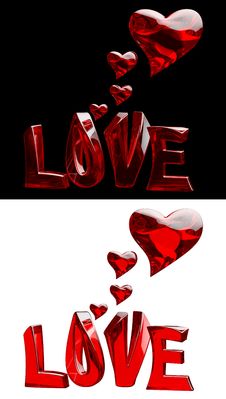Set Of Word LOVE With Hearts Royalty Free Stock Images Set Of Word LOVE With Hearts Royalty Free Stock Images
