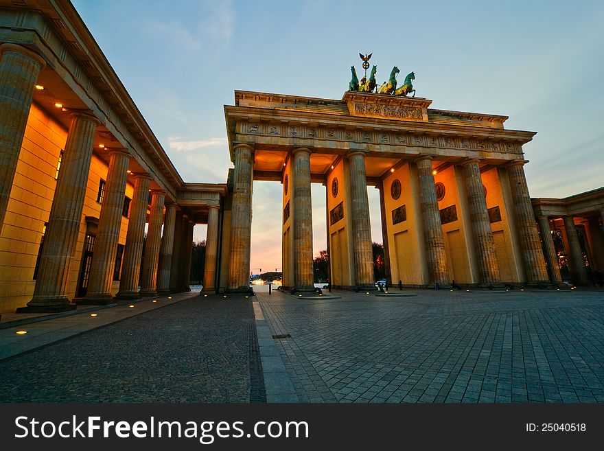 Brandenburger Gate in Berlin at night