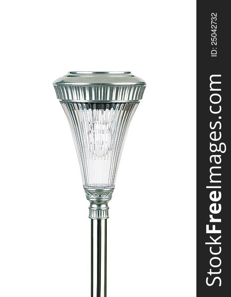 A glass solar cell lamp for decorate garden or park