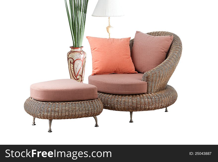 Rattan Sofa And Stool