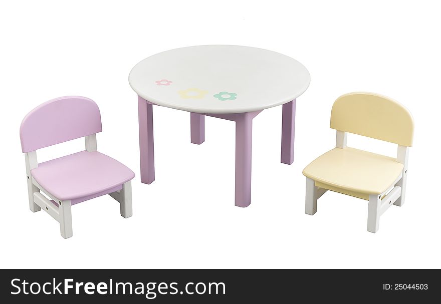 A cute set of desk and chairs for child