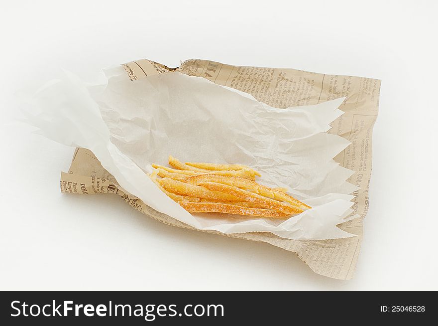 Candied orange peel for tea time or for cooking