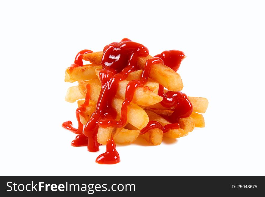 French fries with the ketchup. French fries with the ketchup