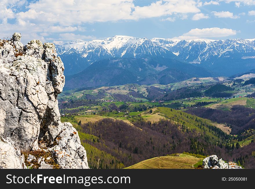 Landscape With A Stone And Mountains