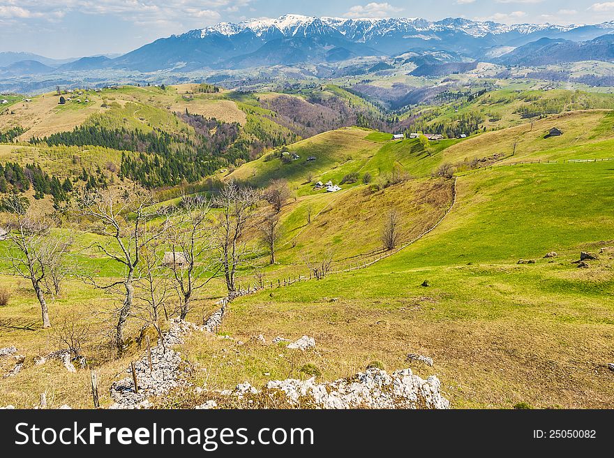 Mountain landscape in a sunny day in Sirnea Romania. Mountain landscape in a sunny day in Sirnea Romania