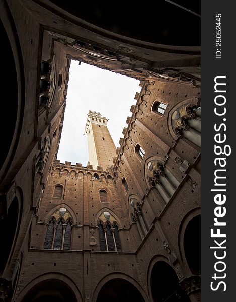 Inside the Palazzo della Signoria in Siena, Italy