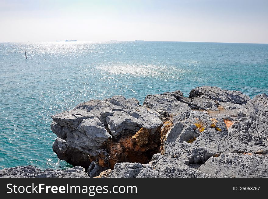 The rocks on seaside , Sri Chang island,Thailand. The rocks on seaside , Sri Chang island,Thailand