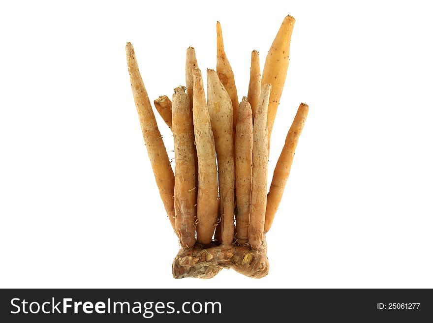 Fresh Finger root / Chinese Ginger (Boesenbergia rotunda) isolated on white background