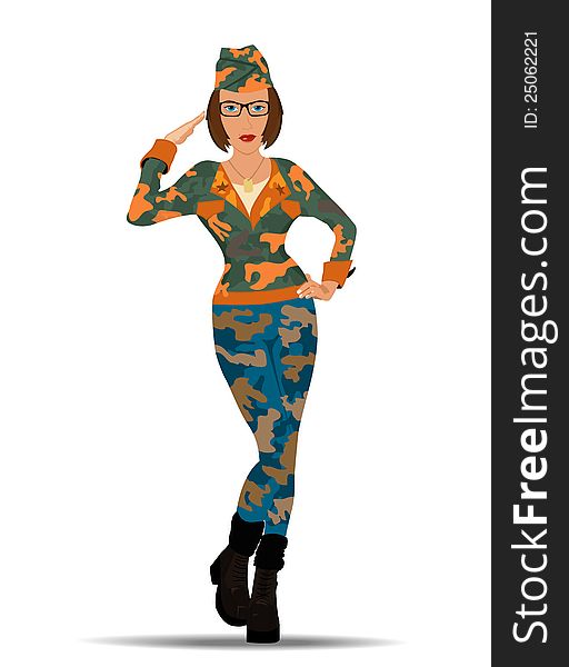 Army Girl Vector