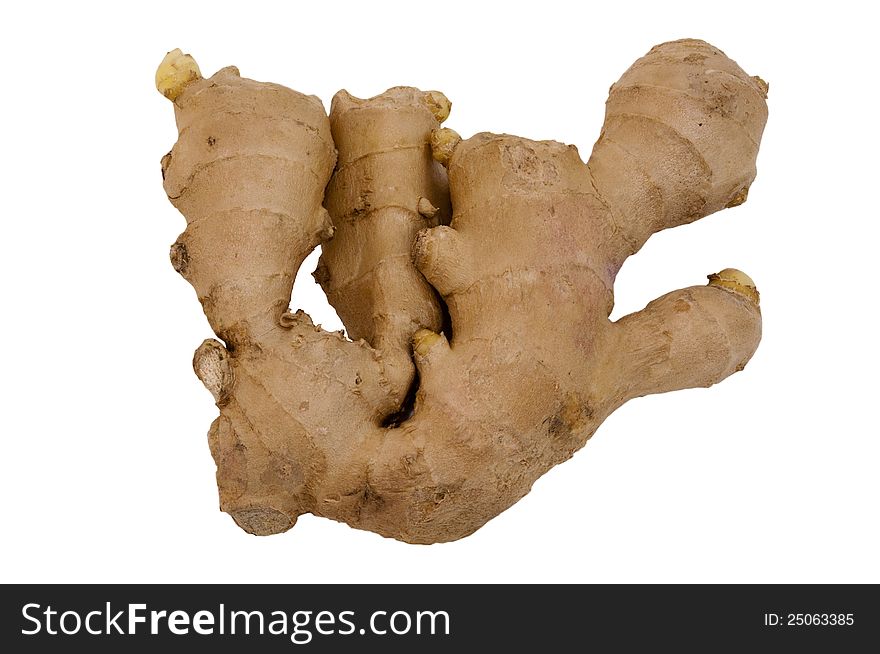 Ginger root isolated on white background