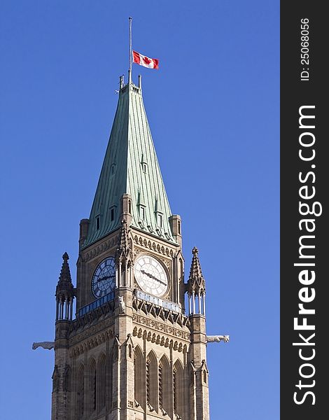 Top of the tower of canadian parliament. Top of the tower of canadian parliament