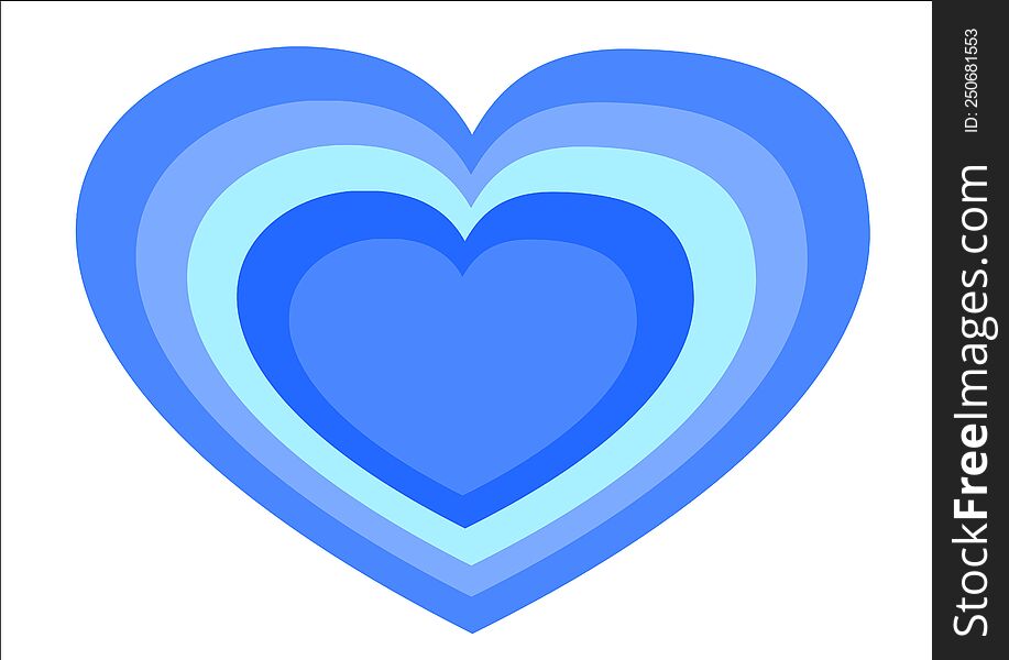 Cute Blue Heart illustration icon