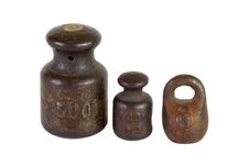 Three Of The Old Weights For Scales Stock Photography