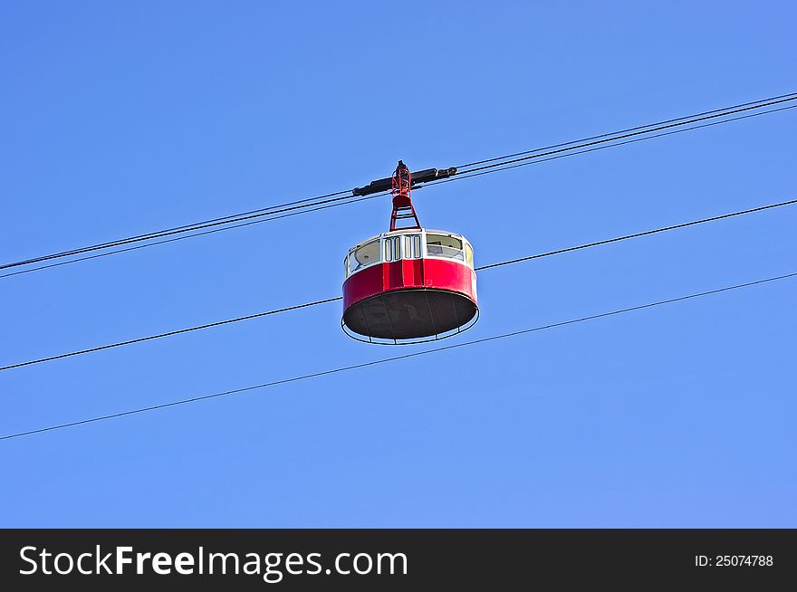 Cable car in mountains