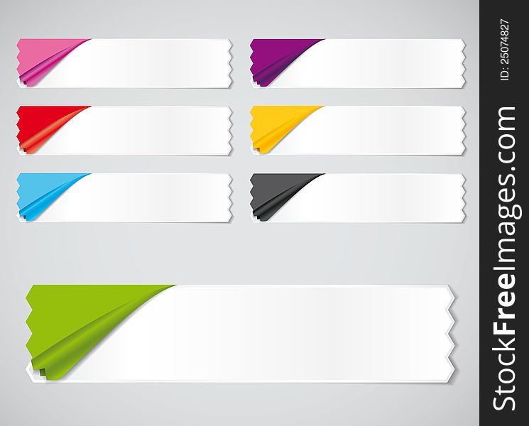 Vector set of colored stickers, ribbons options for different samples