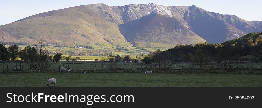 Snow on a Sunlight Skiddaw - England