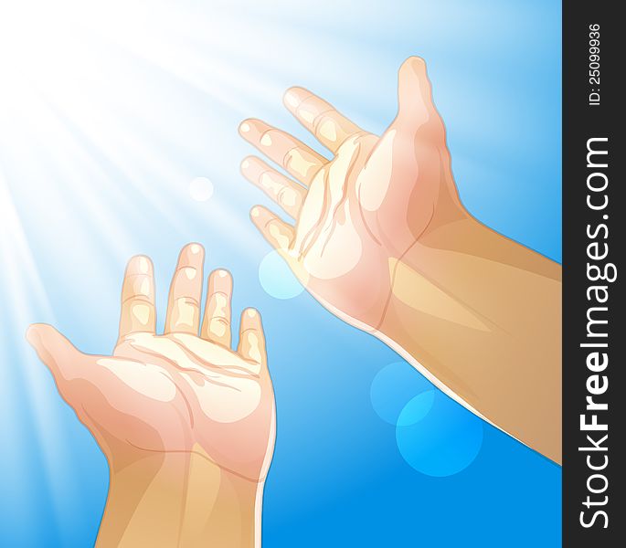 Vector illustration of an outstretched hands. Vector illustration of an outstretched hands
