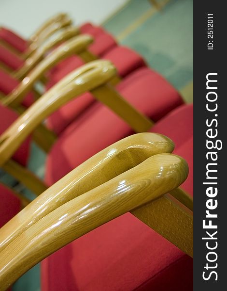 Red seats in professional auditorium