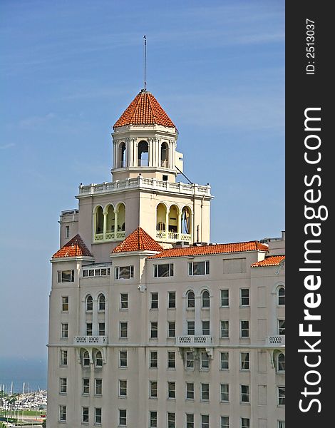 A coastal office building in Old spanish architecture. A coastal office building in Old spanish architecture