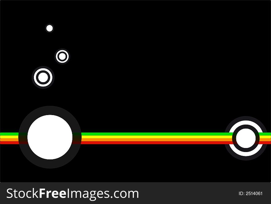 Vector illustration, rainbow and black background