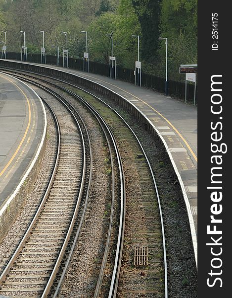 deserted railroad platform; first of three views. deserted railroad platform; first of three views