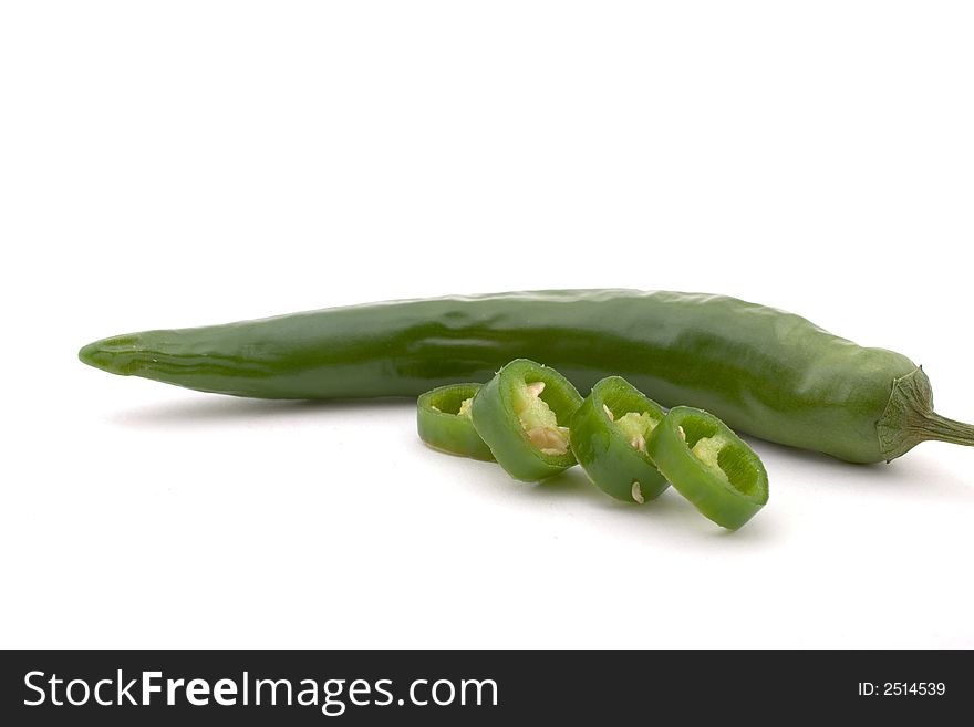 Sliced green pepper