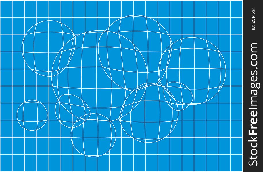 Abstract blueprint with white circles. Abstract blueprint with white circles
