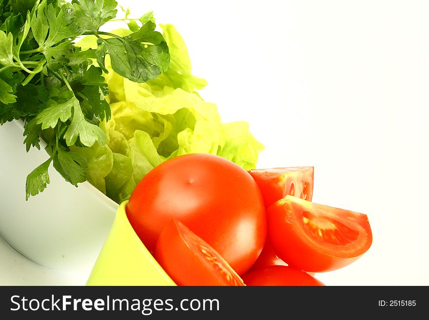 Salat tomato-red tomato,green salat