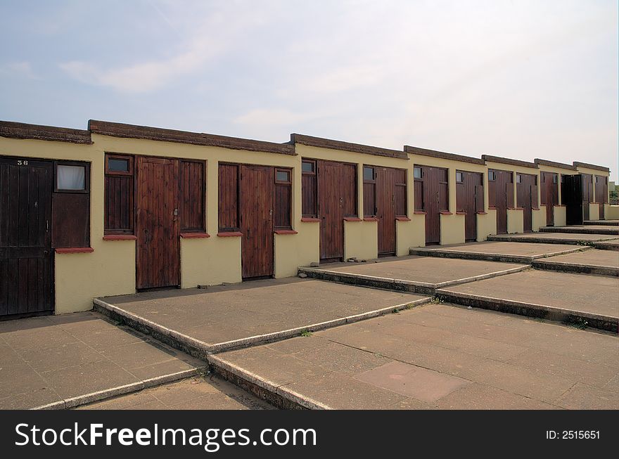 Beach cabins in Cornwall in the south west of England