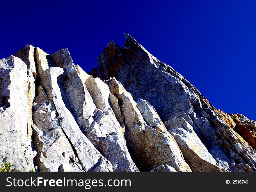 Beautiful mountain on the blue sky background