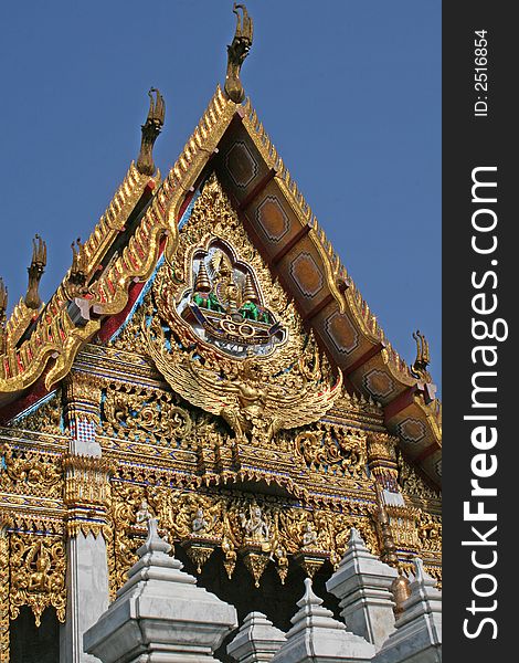 A Buddhist temple with ornate golden decoration