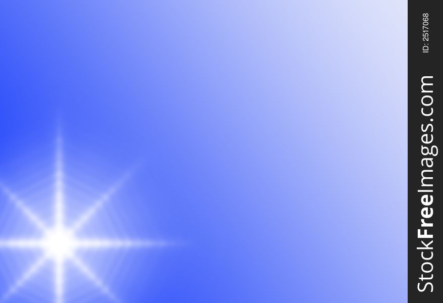 A blue background with a star in an angle. A blue background with a star in an angle