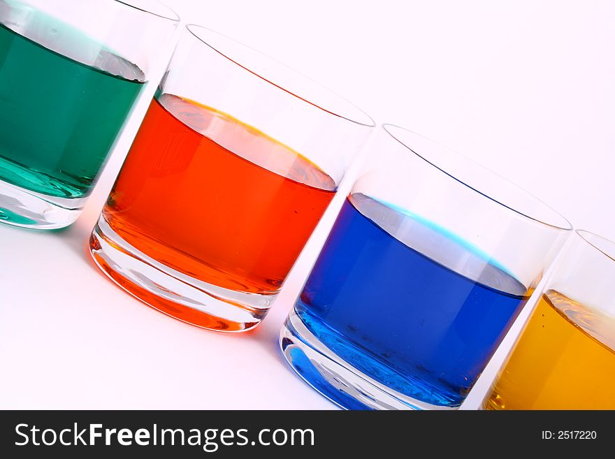 Color juice-red,yellow,green and blue
