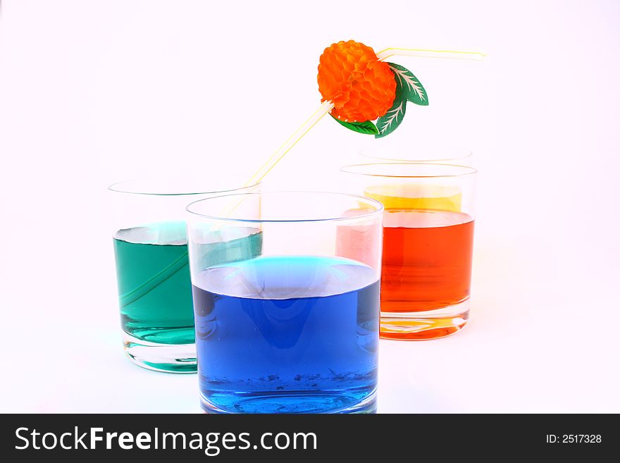 Color juice-red,yellow,green and blue