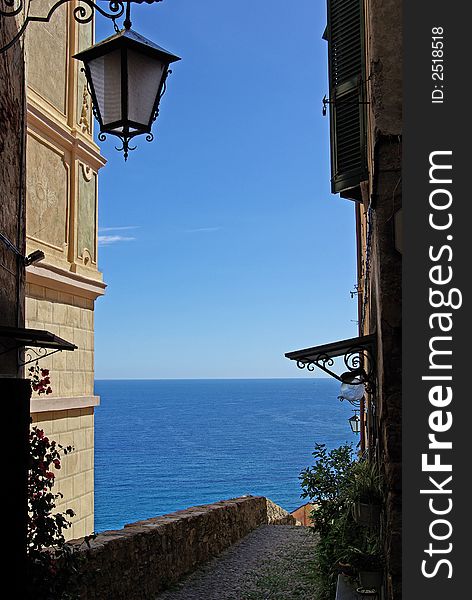 View of the medieval village, Cervo, Ligurian, Italy