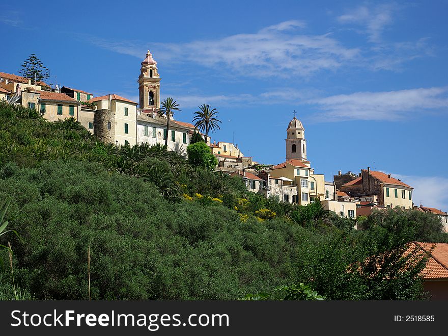 View of the medieval village, Cervo, Ligurian, Italy