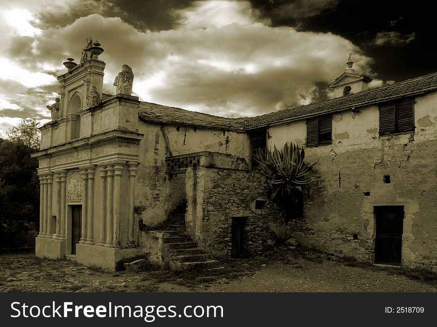 View of the romanic church, Diano Borganzo, Diano S.Pietro,Ligurian, Italy