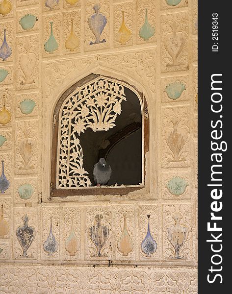 A photo of of architectural details from India. A photo of of architectural details from India